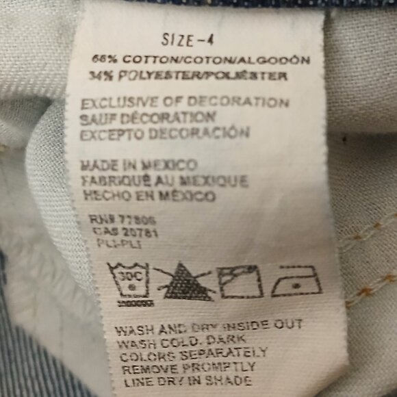 Tommy Hilfiger Hipster Jeans Size 4 Ankle Cuffed Vintage '04 Blue Denim - Picture 8 of 9